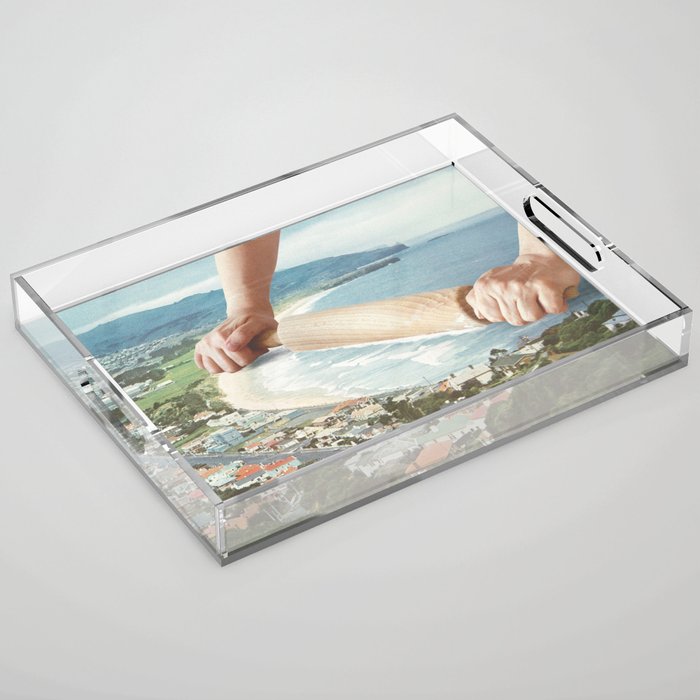Waves Roller - Sea waves rolling pin Acrylic Tray Gallery Image 1