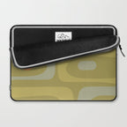 Mid-Century Modern Piquet Minimalist Abstract in Muted Retro Olive Green Celadon Orange Laptop Sleeve Gallery Image 2