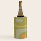 Mid-Century Modern Piquet Minimalist Abstract in Muted Retro Olive Green Celadon Orange Wine Chiller Gallery Image 3