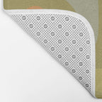 Mid-Century Modern Piquet Minimalist Abstract in Muted Retro Olive Green Celadon Orange Bath Mat Gallery Image 2