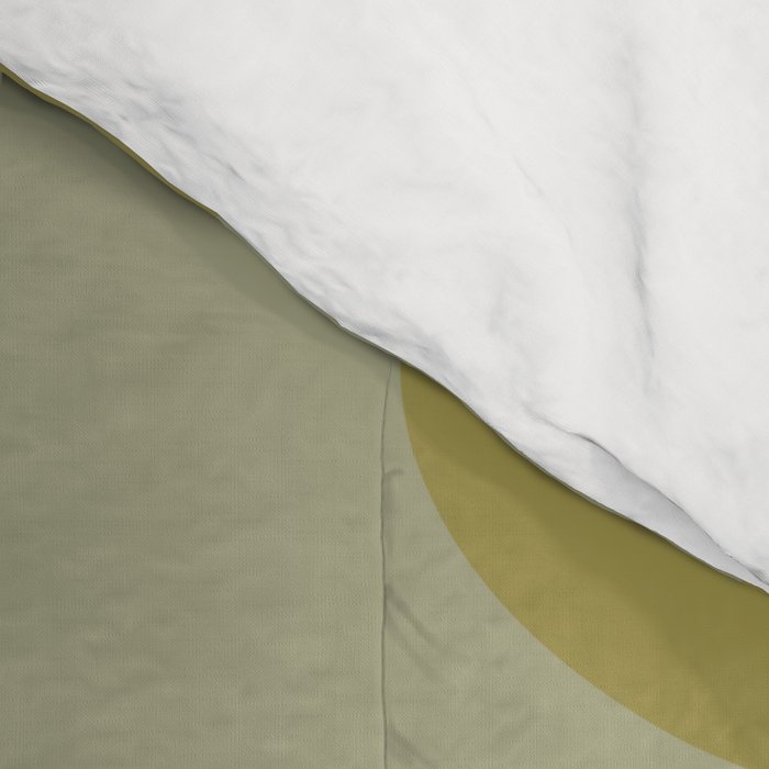 Mid-Century Modern Piquet Minimalist Abstract in Muted Retro Olive Green Celadon Orange Comforter Gallery Image 4