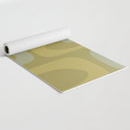 Mid-Century Modern Piquet Minimalist Abstract in Muted Retro Olive Green Celadon Orange Yoga Mat Gallery Image 2