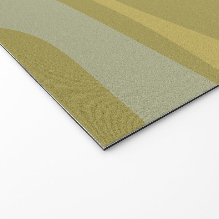 Mid-Century Modern Piquet Minimalist Abstract in Muted Retro Olive Green Celadon Orange Welcome Mat Gallery Image 2