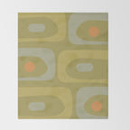Mid-Century Modern Piquet Minimalist Abstract in Muted Retro Olive Green Celadon Orange Throw Blanket Gallery Image 2