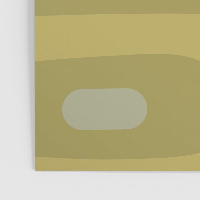 Mid-Century Modern Piquet Minimalist Abstract in Muted Retro Olive Green Celadon Orange Poster Gallery Image 3