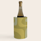 Mid-Century Modern Piquet Minimalist Abstract in Muted Retro Olive Green Celadon Orange Wine Chiller Gallery Image 1