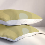 Mid-Century Modern Piquet Minimalist Abstract in Muted Retro Olive Green Celadon Orange Pillow Sham Gallery Image 3