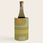 Mid-Century Modern Piquet Minimalist Abstract in Muted Retro Olive Green Celadon Orange Wine Chiller Gallery Image 2