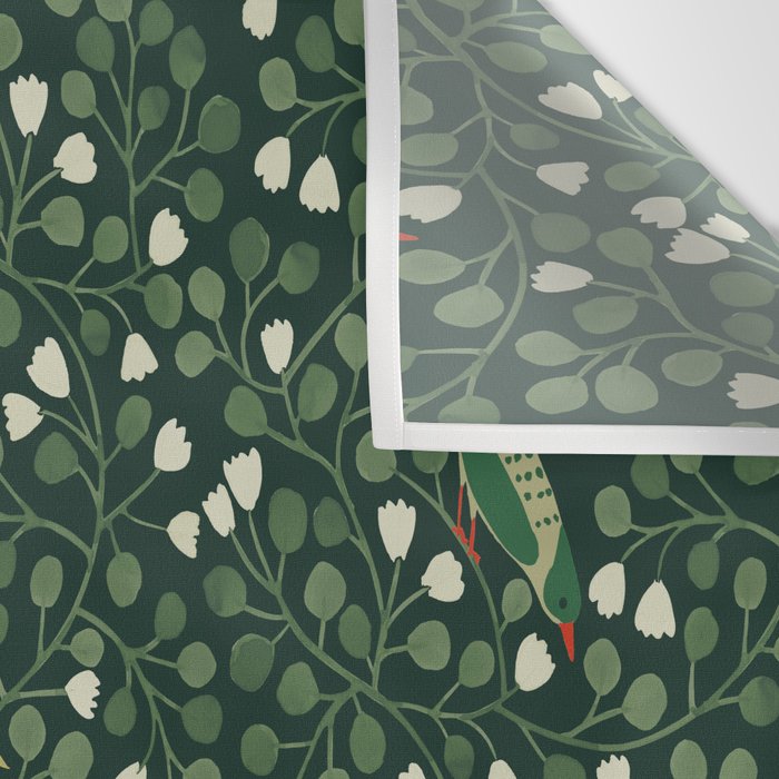 Aviary Vine - Forest Green Wall Tapestry Gallery Image 3