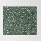 Aviary Vine - Forest Green Throw Blanket Gallery Image 2