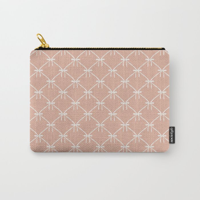 Bows & Ribbons Pattern XLVI Peach Pink Carry All Pouch Gallery Image 1
