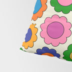 Colorful Flowers Happy Spring Retro Pattern Pillow Sham Gallery Image 4