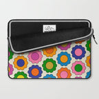 Colorful Flowers Happy Spring Retro Pattern Laptop Sleeve Gallery Image 2