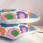 Colorful Flowers Happy Spring Retro Pattern Pillow Sham Gallery Image 3