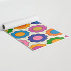Colorful Flowers Happy Spring Retro Pattern Yoga Mat Gallery Image 2