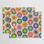 Colorful Flowers Happy Spring Retro Pattern Placemat Gallery Image 1