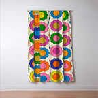 Colorful Flowers Happy Spring Retro Pattern Window Curtain Gallery Image 3