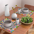 Colorful Flowers Happy Spring Retro Pattern Placemat Gallery Image 2