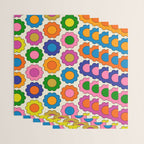 Colorful Flowers Happy Spring Retro Pattern Wrapping Paper Gallery Image 3