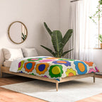 Colorful Flowers Happy Spring Retro Pattern Comforter Gallery Image 2