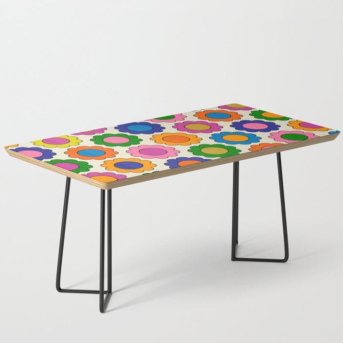 Colorful Flowers Happy Spring Retro Pattern Coffee Table Gallery Image 1