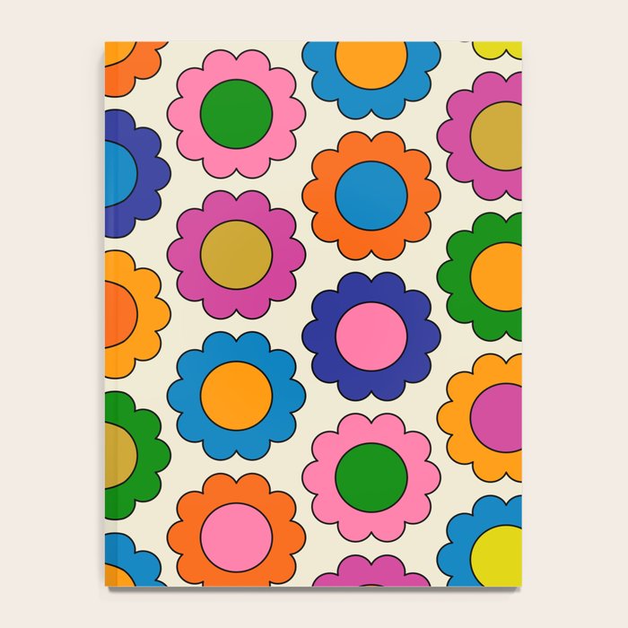 Colorful Flowers Happy Spring Retro Pattern Notebook Gallery Image 4