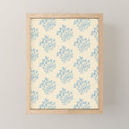Simple Block Print Pastel Blue and Off-White Pattern  Mini Art Print Gallery Image 1