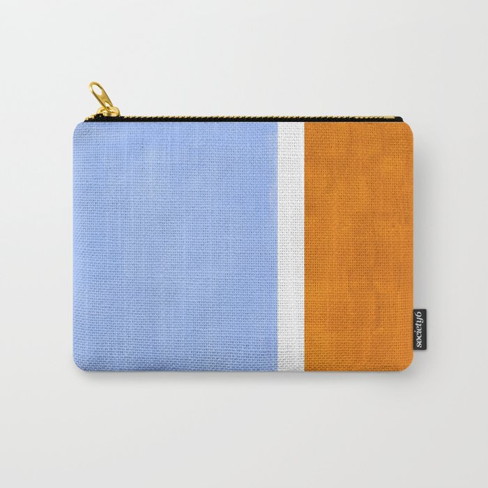 Pastel Royal Blue Yellow ochre Mid Century Modern Abstract Minimalist Rothko Color Field Squares Carry All Pouch Gallery Image 1