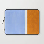 Pastel Royal Blue Yellow ochre Mid Century Modern Abstract Minimalist Rothko Color Field Squares Laptop Sleeve Gallery Image 1