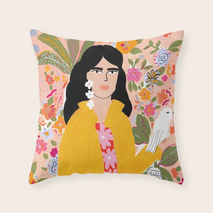 Doves Paradise Throw Pillow Gallery Image 1