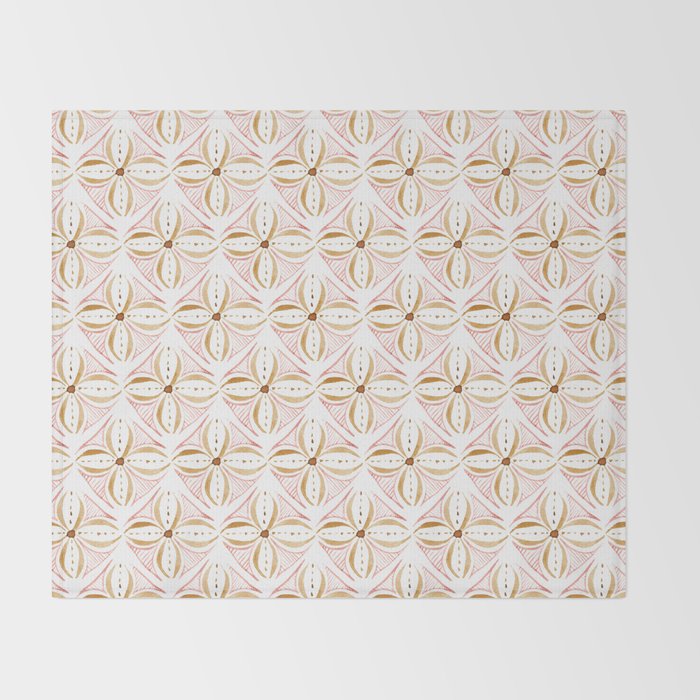 Rose Gold Watercolor Tile Throw Blanket Gallery Image 2