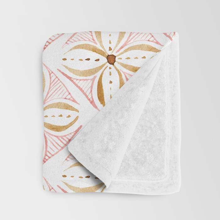 Rose Gold Watercolor Tile Throw Blanket Gallery Image 3