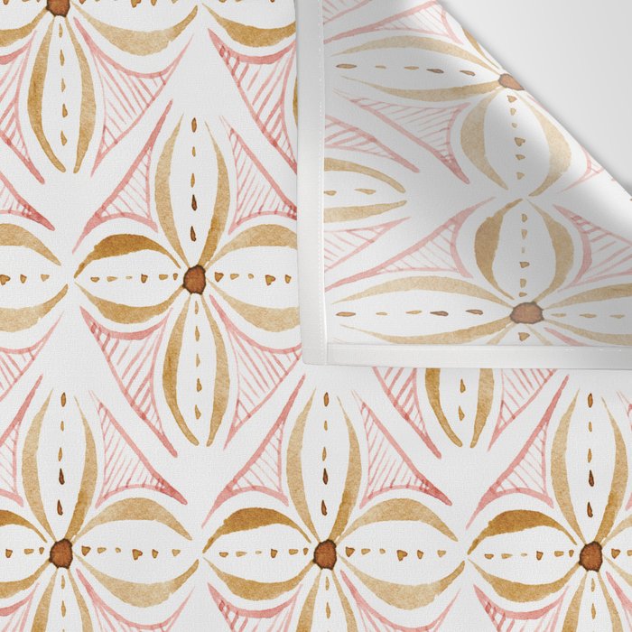 Rose Gold Watercolor Tile Wall Tapestry Gallery Image 3