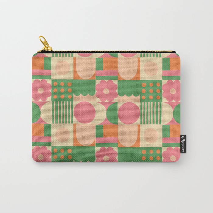 Green and pink tiles Carry All Pouch Gallery Image 1