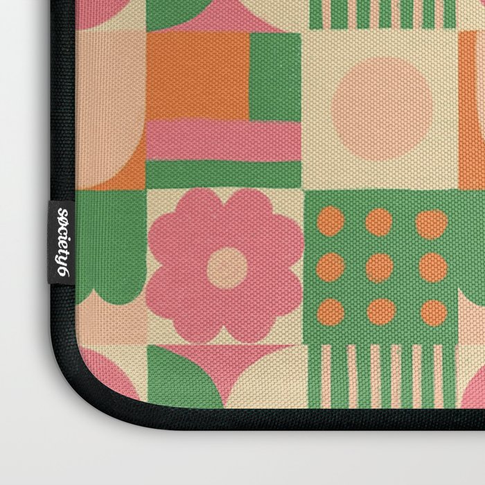 Green and pink tiles Laptop Sleeve Gallery Image 3