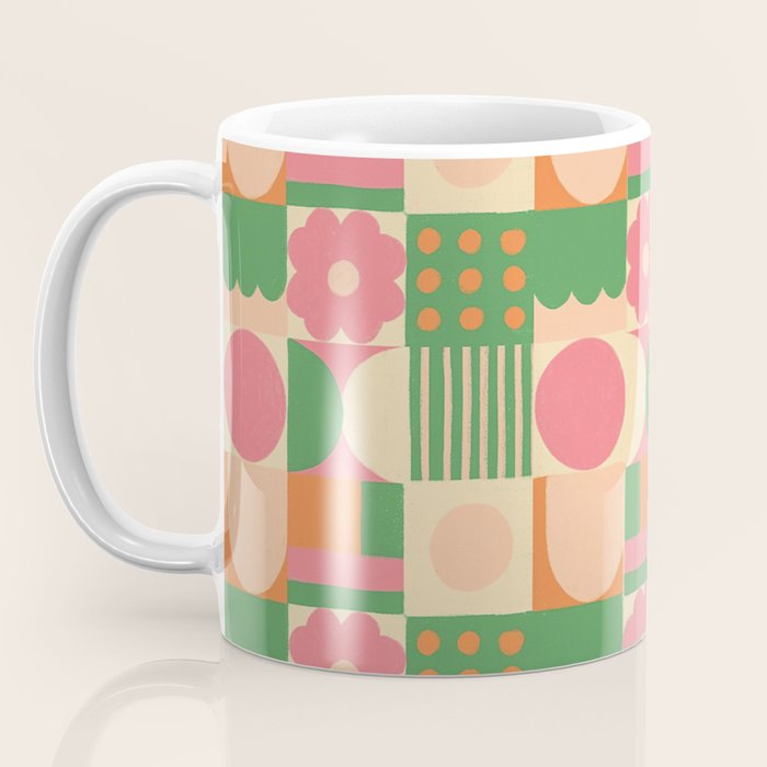 Green and pink tiles Coffee Mug Gallery Image 3
