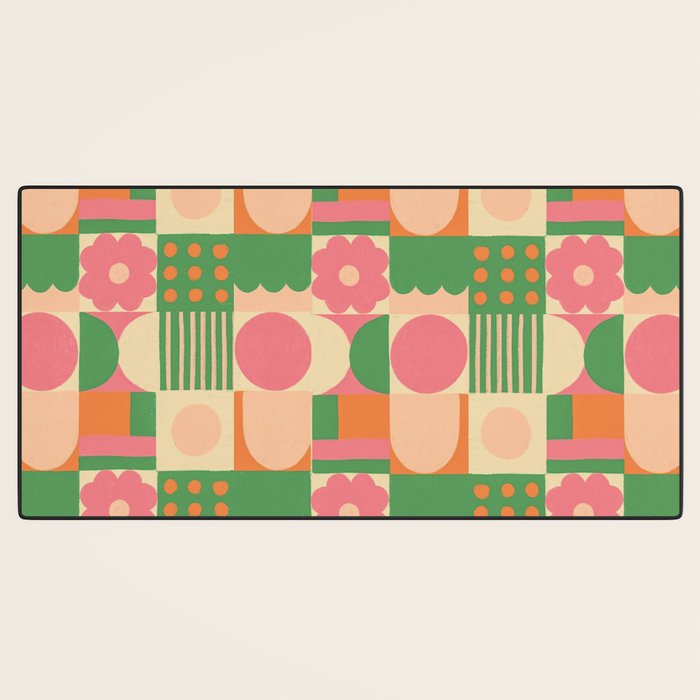 Green and pink tiles Desk Mat Gallery Image 3