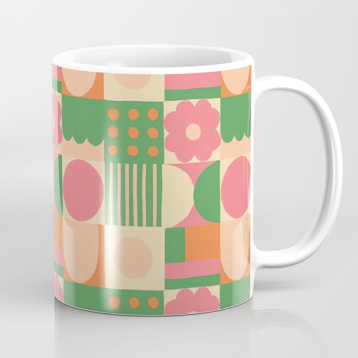Green and pink tiles Coffee Mug Gallery Image 1