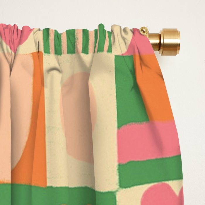 Green and pink tiles Window Curtain Gallery Image 2
