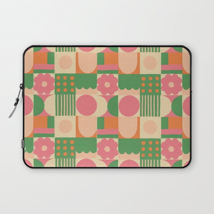 Green and pink tiles Laptop Sleeve Gallery Image 1