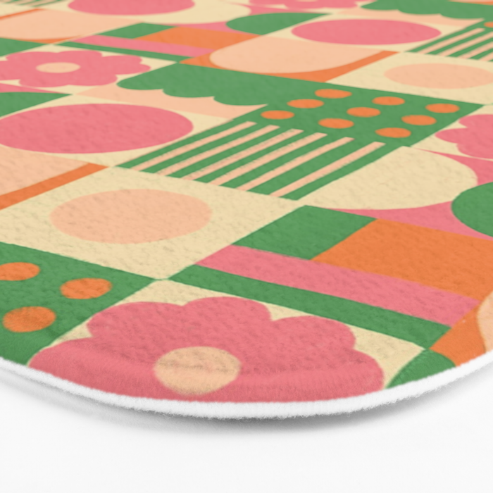 Green and pink tiles Bath Mat Gallery Image 3