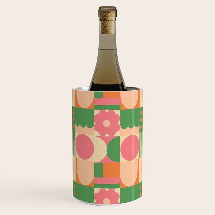 Green and pink tiles Wine Chiller Gallery Image 1