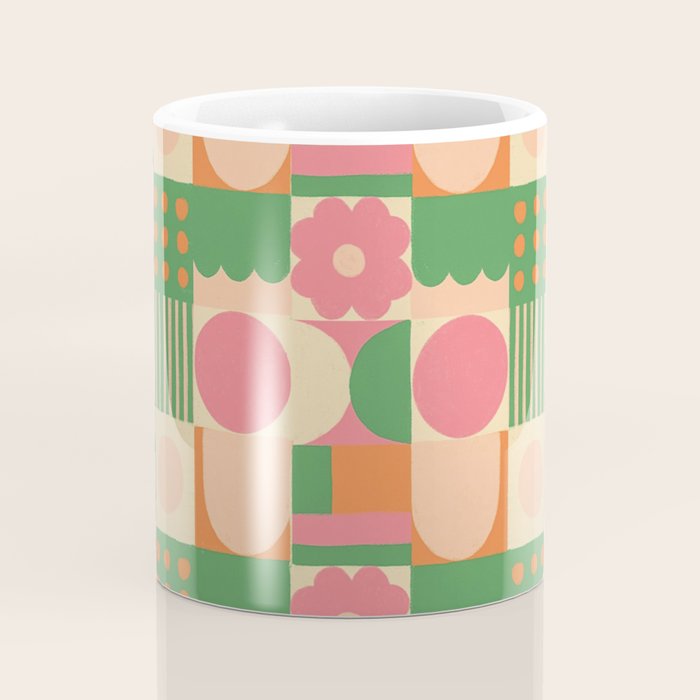 Green and pink tiles Coffee Mug Gallery Image 4