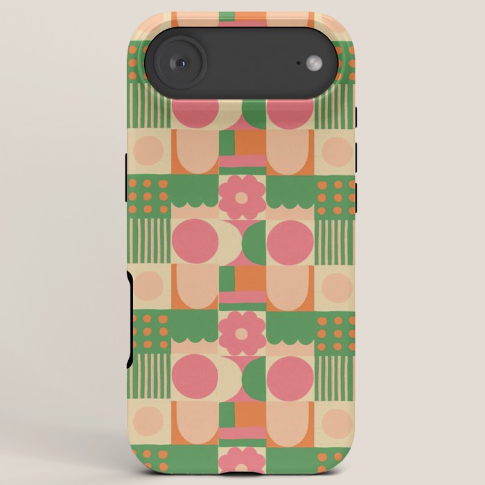 Green and pink tiles iPhone Case Gallery Image 6
