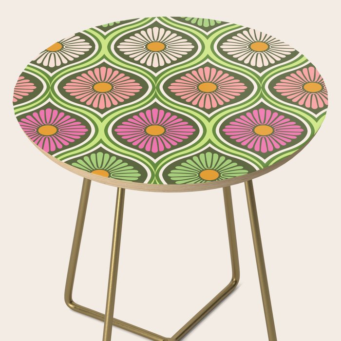 Groovy 70s Retro Mod Daisy Flowers Side Table Gallery Image 2