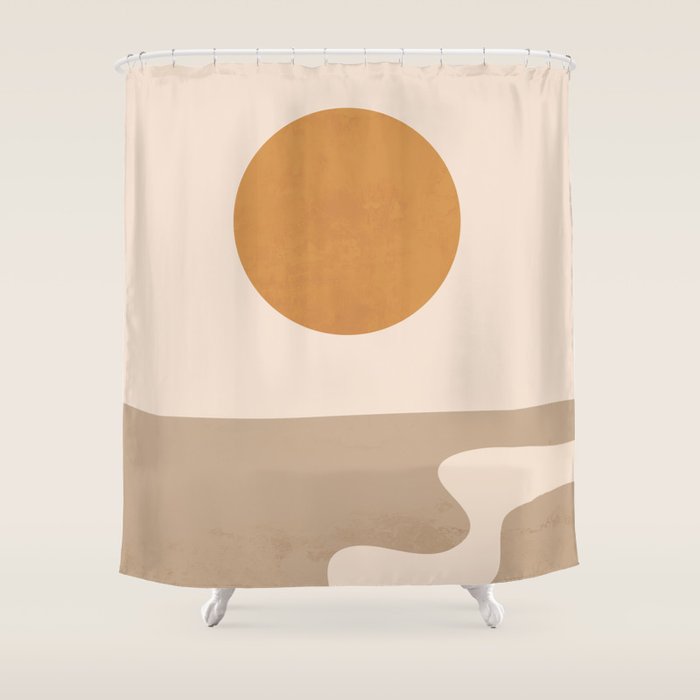 Minimal Abstract Art Landscape 6 Shower Curtain Gallery Image 1