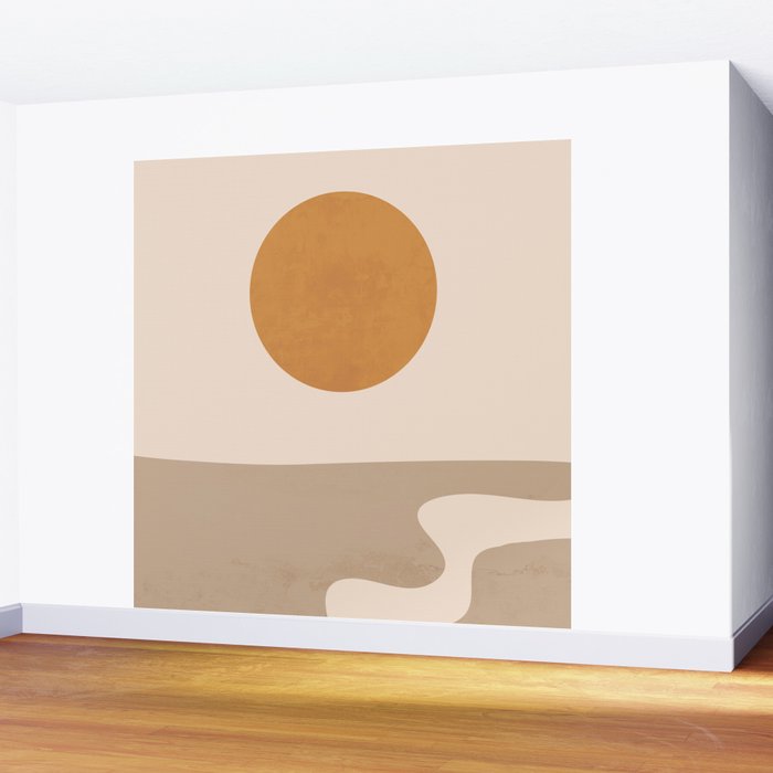 Minimal Abstract Art Landscape 6 Wall Mural Gallery Image 2