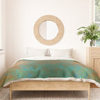 Vintage Teal and Copper Rust Duvet Cover Gallery Image 3