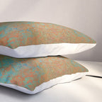 Vintage Teal and Copper Rust Pillow Sham Gallery Image 3