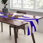 Modern Liquid Swirl Abstract Pattern Square in Cobalt Blue  Table Runner Gallery Image 2
